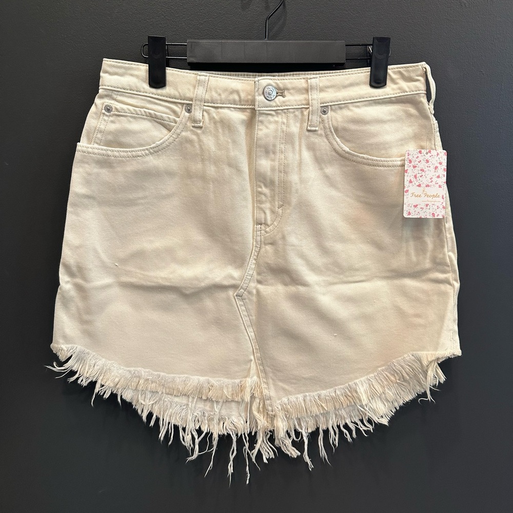 Free People | We The Free | Bailey Frayed Hem‎ High Waisted Mini Skirt | NWT